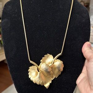 Gold-Tone Leaf Pendant Necklace - Women Jewelry